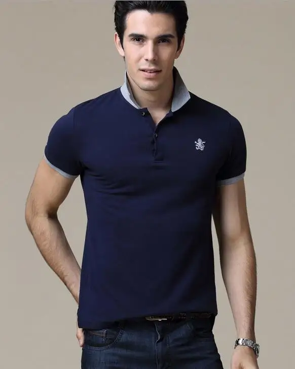 blue polo shirt mens outfit