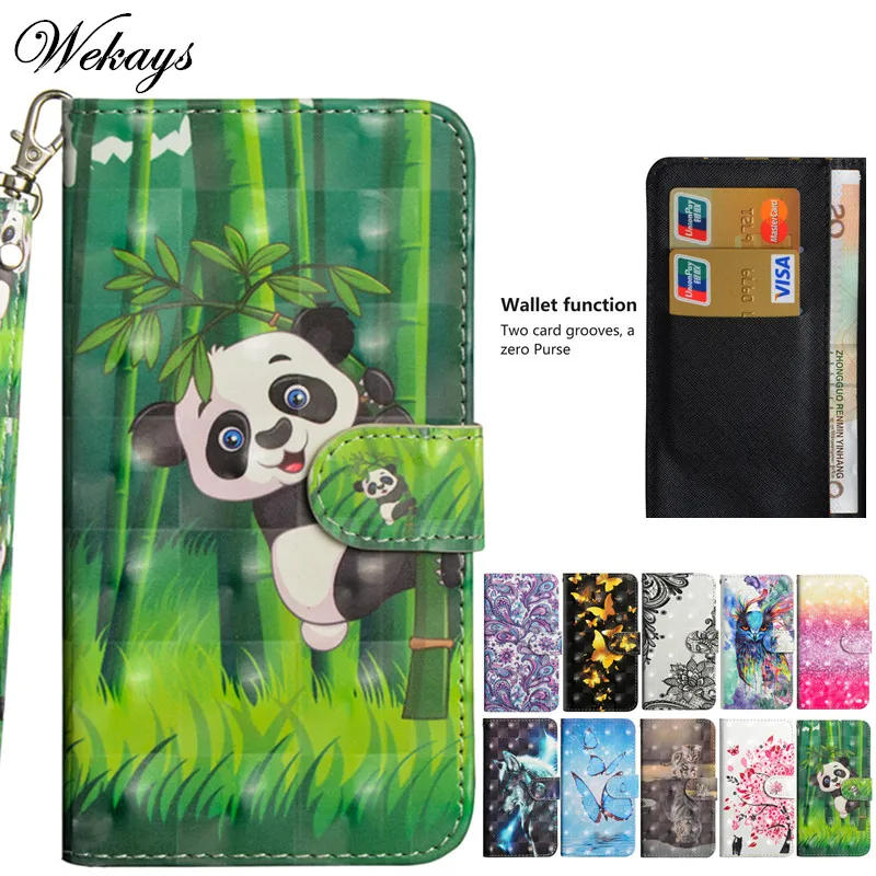 Wekays для ZTE L5 Plus чехол с милым мультяшным рисунком панды 3D кожаный откидной крышкой