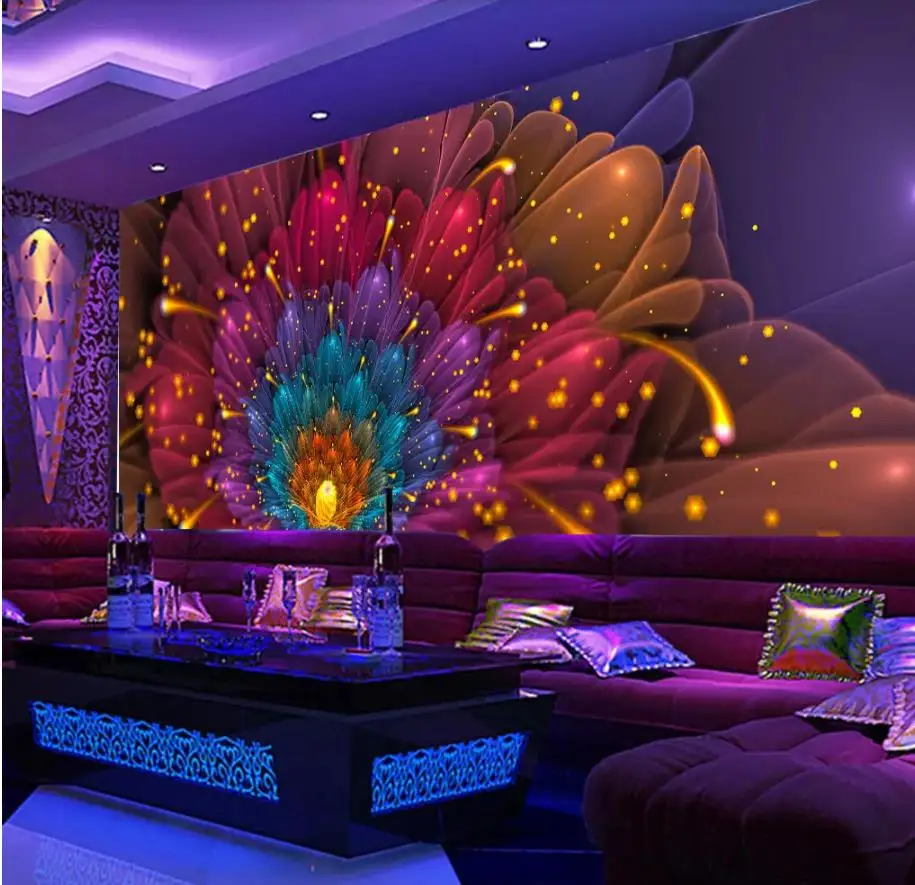 

Cool nightclub bar KTV flower tooling wall mural 3d wallpaper 3d wall papers for tv backdrop