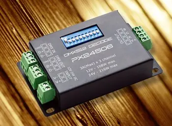 

DMX512 Decoder;DC12-24V input, max 3A each channel output