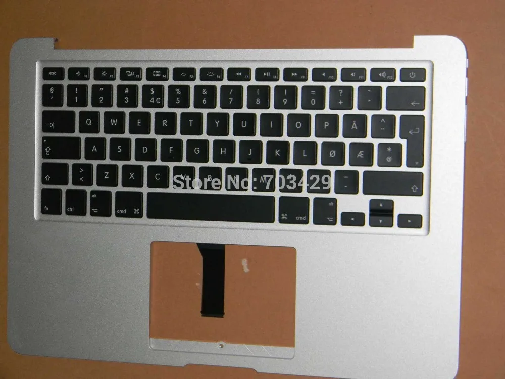 

New For Macbook Air 13" A1466 MD760, MD761 Mid 2013 Top Case Topcase Palmrest & Keyboard Norway Norwegian layout