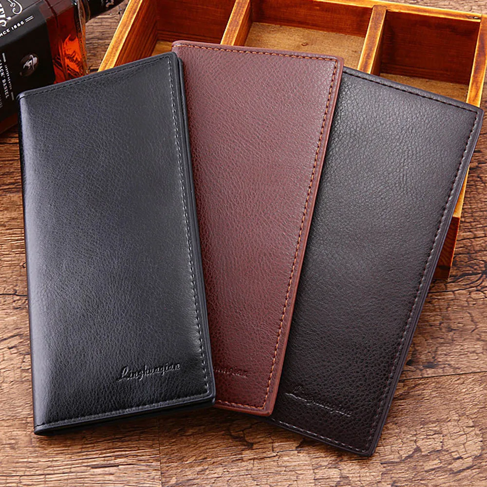 

Wallet 2019 Fashion Neutral Leather Concise Money Bag Huge Capacity Purse Card Holder