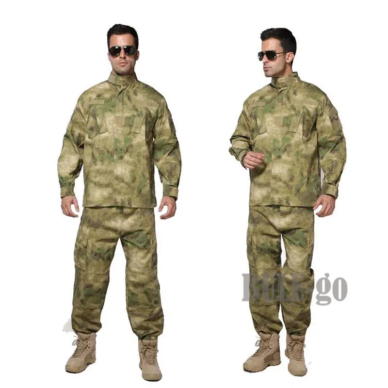 Военная Мужская тактическая куртка и брюки карго костюмы Рипстоп камуфляж