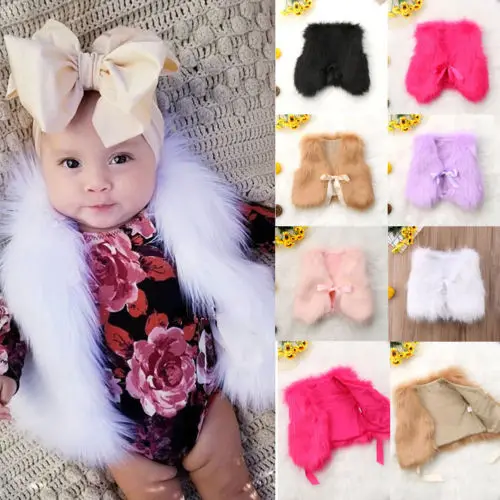 

Emmababy New Girls Kids Faux Fur Vest Waistcoat Baby Girl Warm Winter Coat Outwear Jacket
