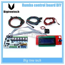 BIQU Румба совета управления DIY + кулер вентилятор + LCD 2004 контроллер дисплея + перемычка + DRV8825 драйвер Шагового для reprap 3d-принтер