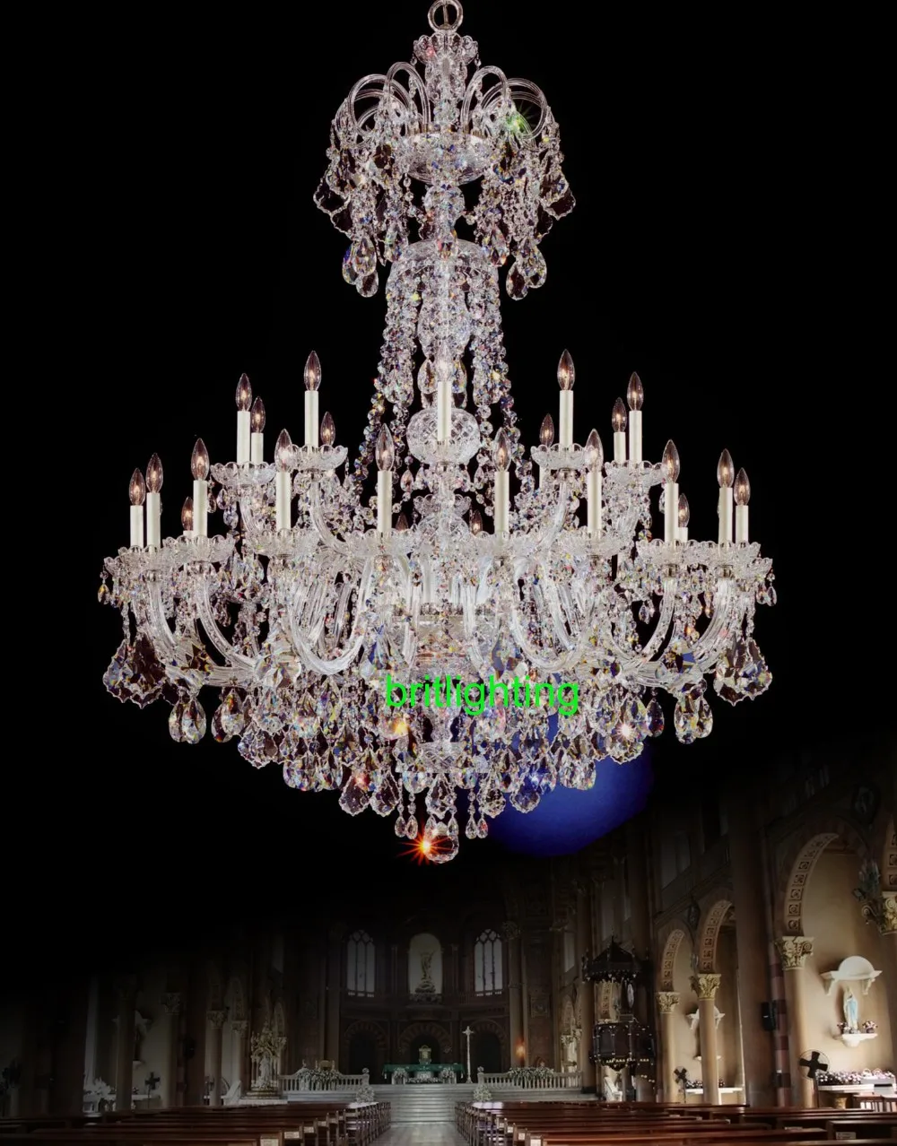 Modern Banquet Hall K9 Large Crystal Chandelier LED Sales Lobby