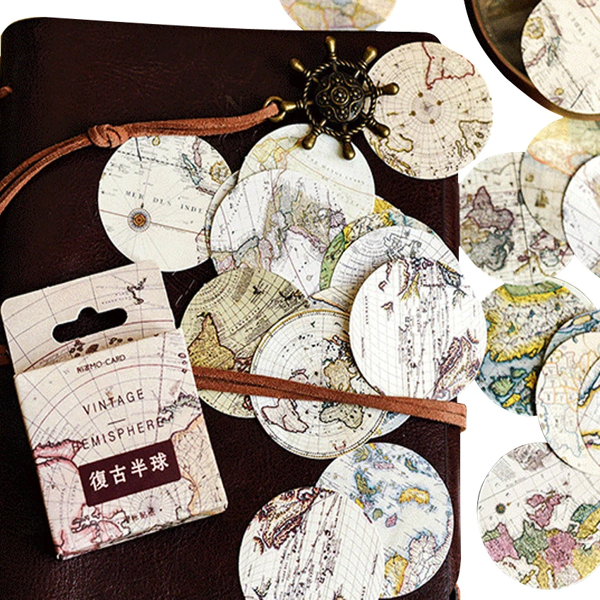 

20pack/lot Vintage hemisphere Sticker Bag Paper Lable Stickers Scrapbooking Decorative Sticker Pack DIY Lovely Gifts for Kids