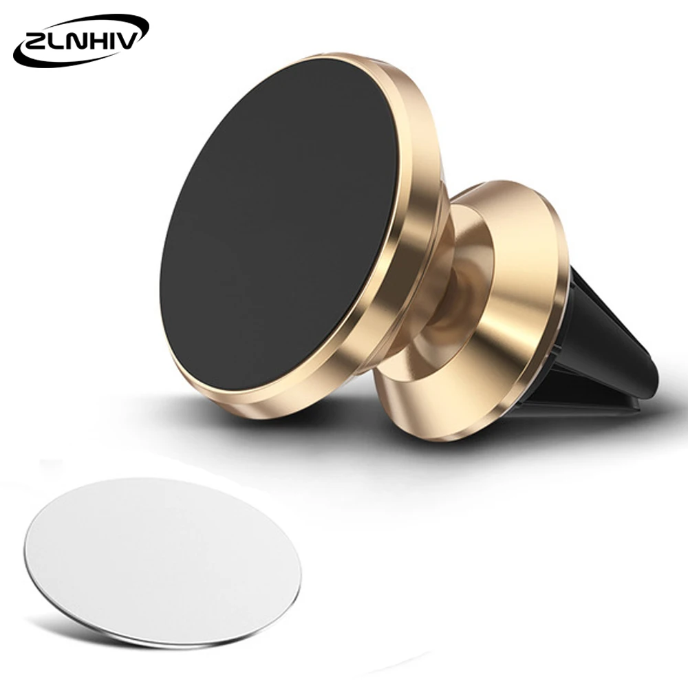 ZLNHIV magnetic holder for phone in car for iphone accessories magnet mobile cell stand mount support smartphone round cellphone