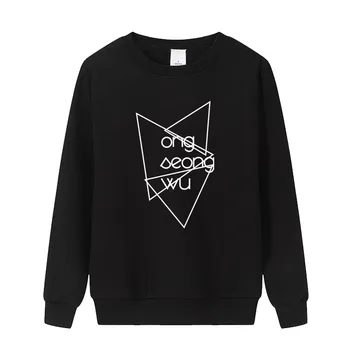 

Kpop wanna one ong seongwu fans meeting same printing o neck thin hoodies unisex 3 colors k-pop pullover sweatshirt