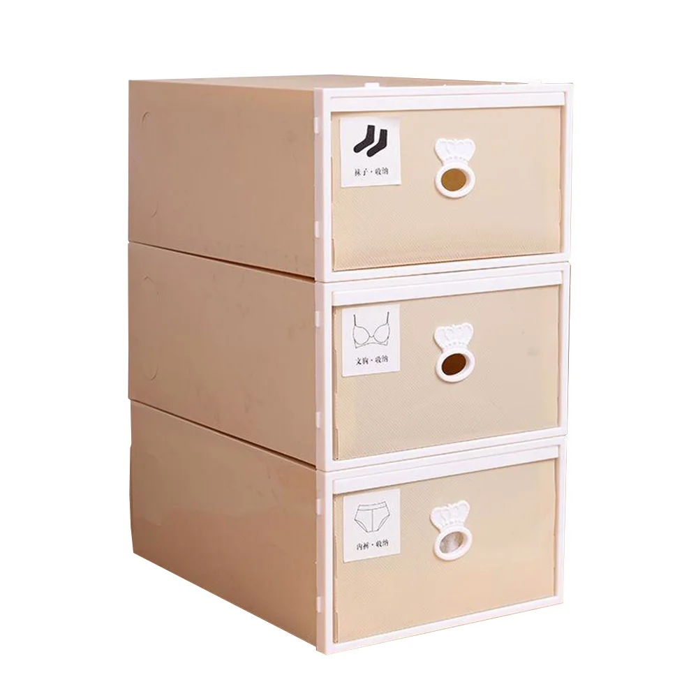 Трехсекционный японский пластиковый ящик для хранения, ящик для хранения нижнего белья, галстук, носки, нижнее белье, органайзер, контейнер