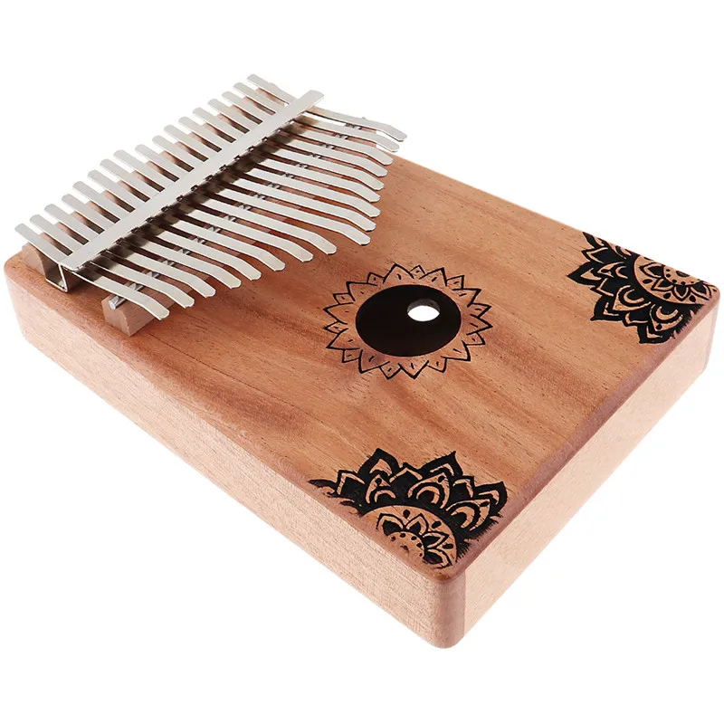 17 клавиш Kalimba твердое красное дерево палец пианино с цветочным узором Mbira натуральный мини-клавиатура музыкальный инструмент - Цвет: piano