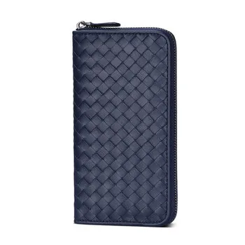 

new sheepskin Woven wallet bag genuine Leather Zipper Wallet Ladies clutch bag