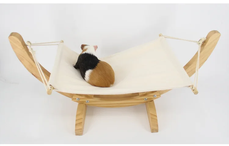 Задник для домашних животных Деревянный дышащий шезлонг кошка гамак кровать Съемная мягкая корзина для собак подвеска хомяк кролик Колыбель