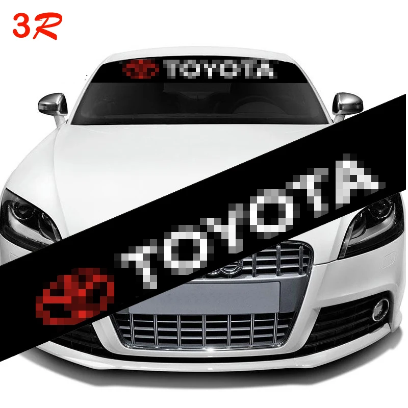 3R Car Decoration Windshield Sticker Black background Car front