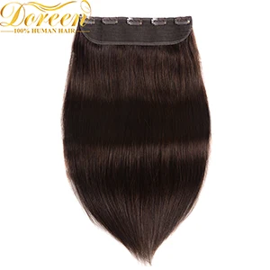 Doreen#1# 1b#2#4# г 8 г бразильский парик г 120 г коричневый 100 сделано Remy one piece Клип В пряди человеческих волос для наращивания толще 16 дюймов-22 дюймов - Цвет: #2