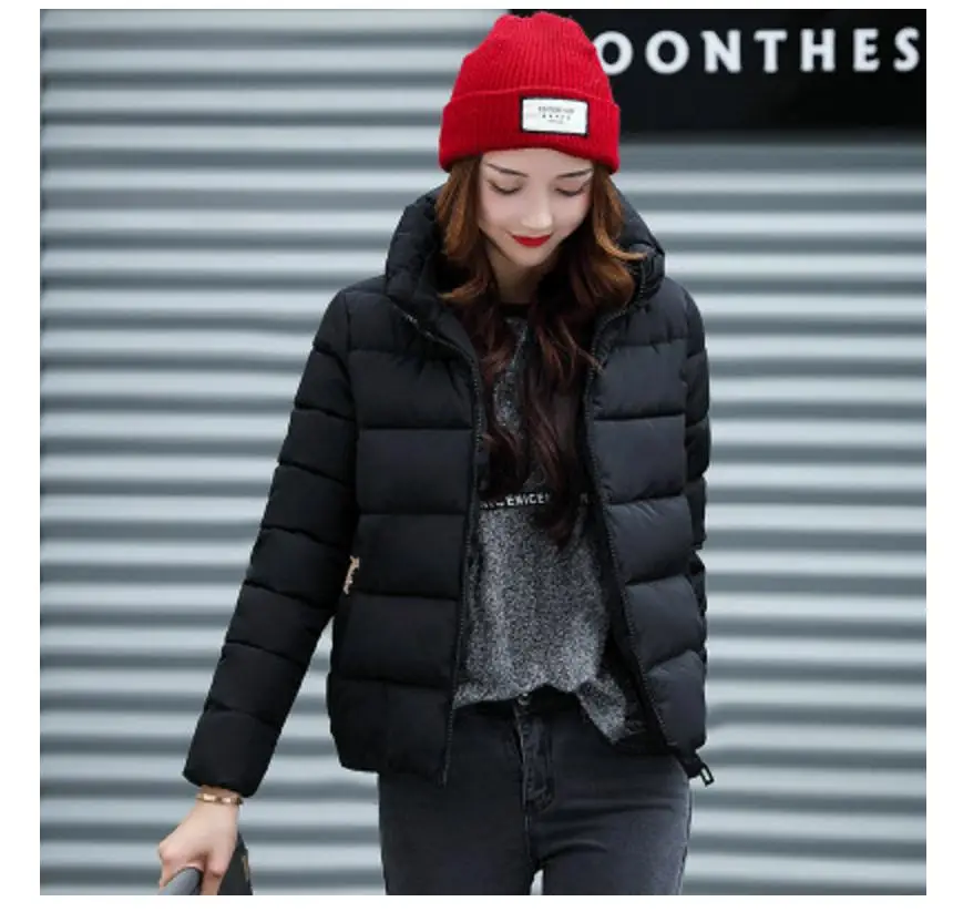 Coton multi rouge Épaisse Femme D'hiver Taille Et Slim Green Noir Col Automne blanc rose gris 2018 Paragraphe Veste Jac army Court gxq4IB