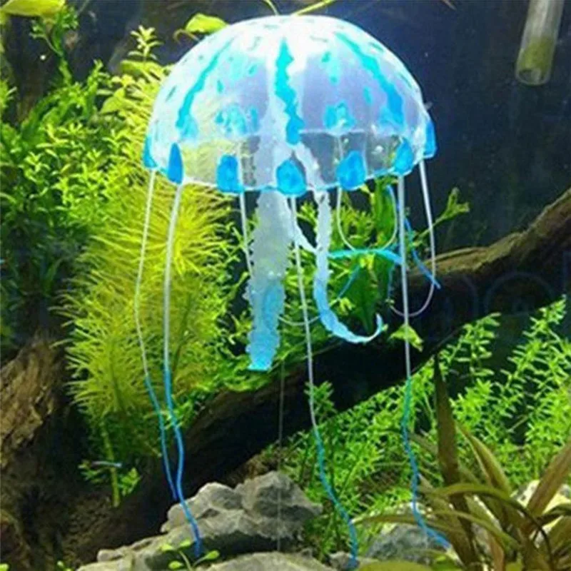 Aquarium Controlled the Random Position Blue Jellyfish Ideal Decoration