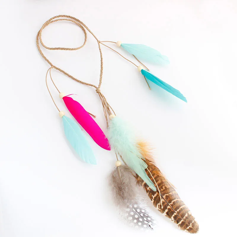 

Indian Women Multicolor Feather Boho Hair Bands Hippie Festival Gypsy Tribe Headband Bohemian Retro Hair Accessories FPJFS105