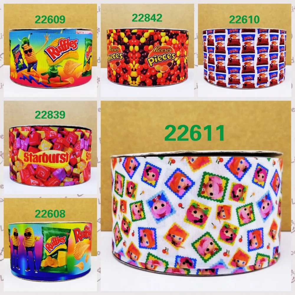 

Cartoon printed grosgrain ribbon ,satin ribbon 10 yards . 22608-