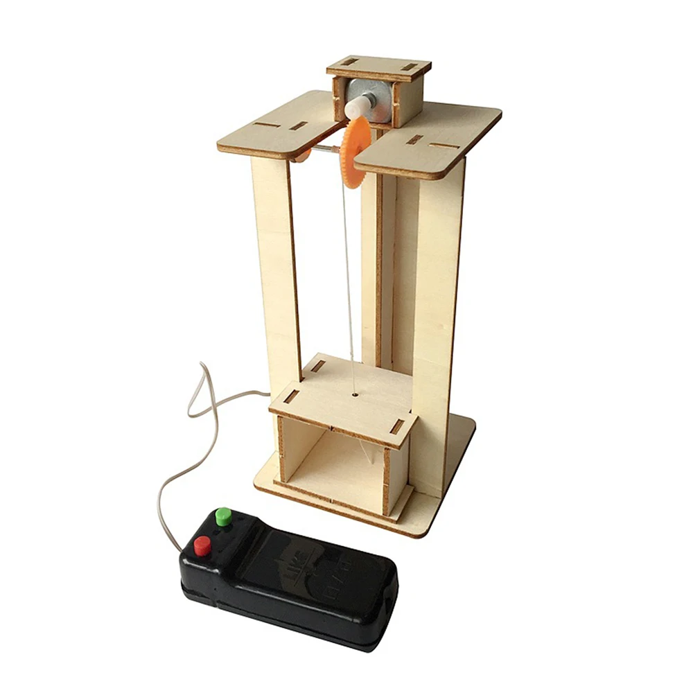 

2019 New DIY Assemble Electric Lift Toys Kids Science Experiment Material Kits Toys Teaching Elevator Function Principle Toy For