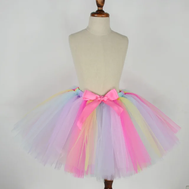 Baby Girls Rainbow Pastel Tutu Skirt Fluffy Nylon Tulle Tutus for Girls