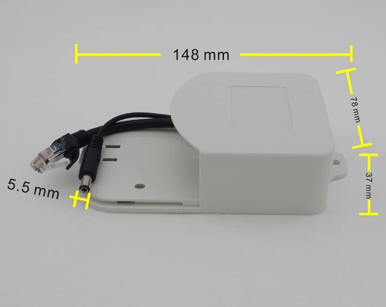 LM Безопасность Открытый DC12V 2.5A выход стандартный POE протокол питания через Ethernet водонепроницаемый POE сплиттер для IP камеры