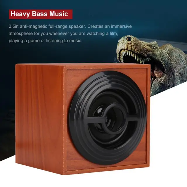 Mini Wooden USB Computer Speakers Portable Computer Subwoofer Desktop Speaker Computer Subwoofer Bass PC Speaker