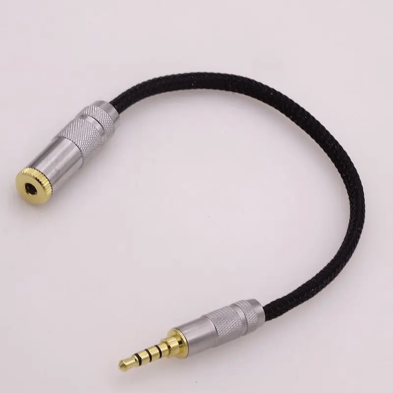 1meter hi end 4 core copper wires 3 5mm TRRS to 4 4mm female audio adapter