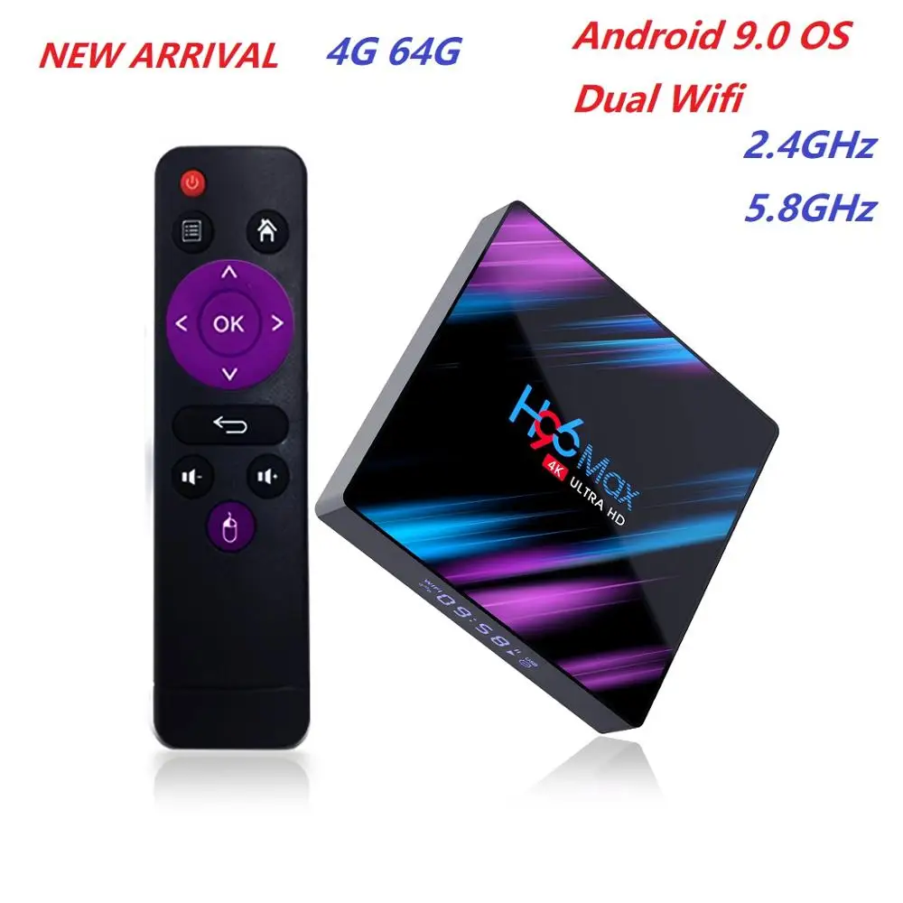 

H96 MAX Android 9.0 TV Box 4G 64G RK3318 4 Core 2.4G/5G Wifi BT 4.0 4K HD Set Top Box H96max 4G 32G 100M 3.0USB ANDROID BOX IPTV