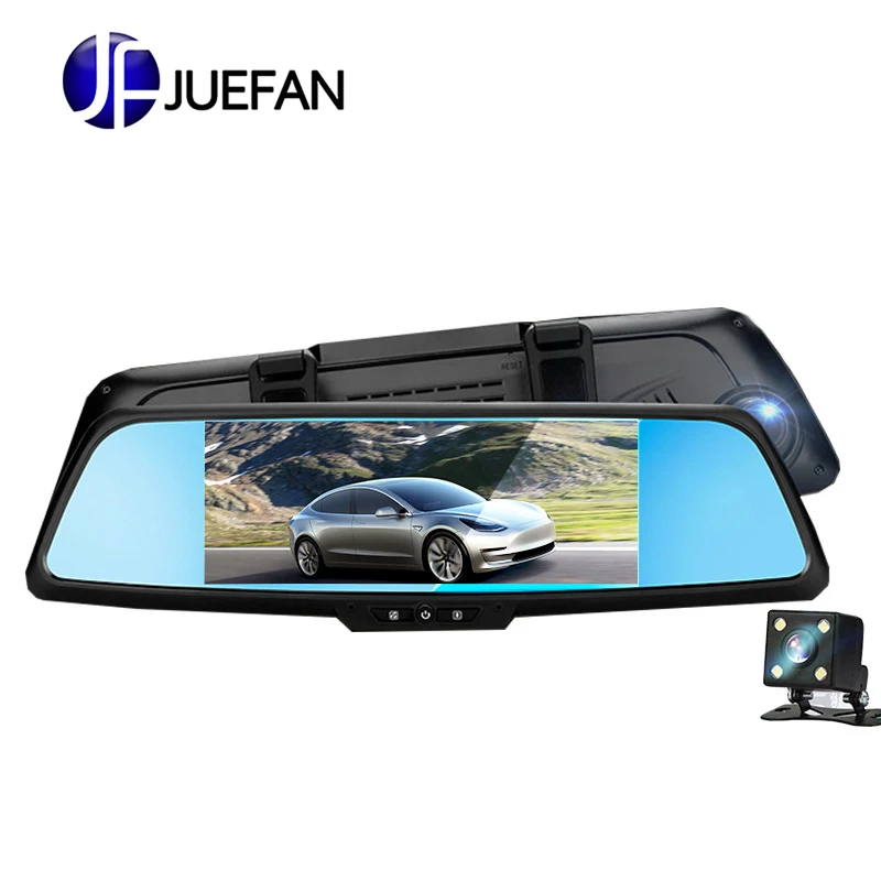 

7inch car rearview mirror double lensHD front and rear double recording driving recorder reversing image night vision wide angle