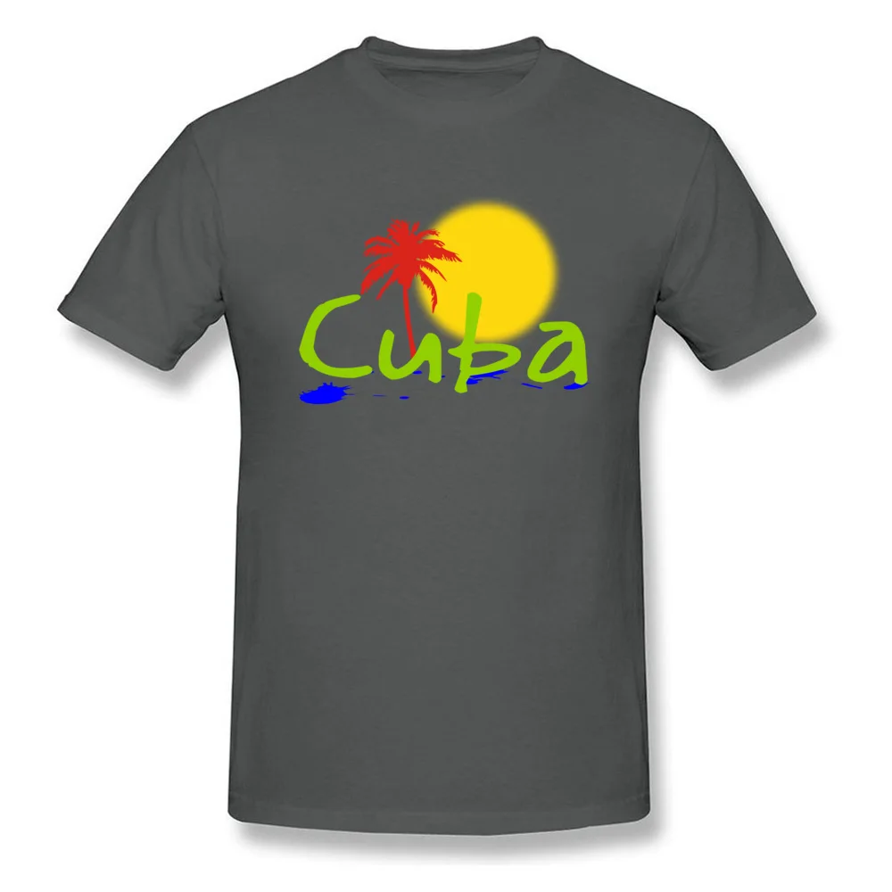 Cuba Sun tropical design gear T Shirt Short Sleeve Dominant Men's ostern Day T Shirt Custom T-shirts Round Collar Cotton Fabric Cuba Sun tropical design gear carbon