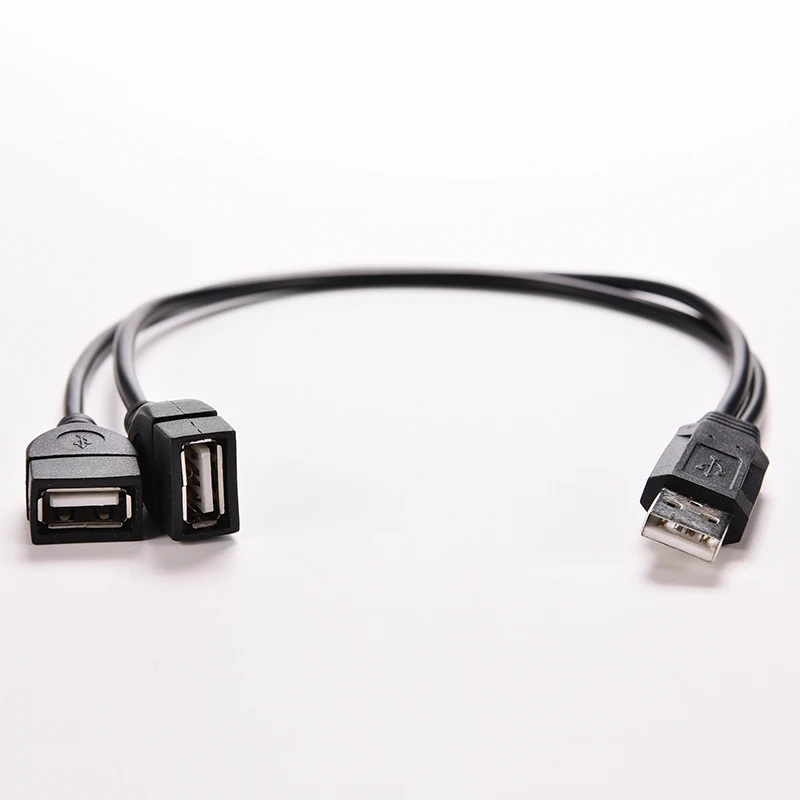 USB 2 0 A Male To Dual Female Jack Y Splitter Hub зарядное устройство Шнур питания адаптер кабель для 5
