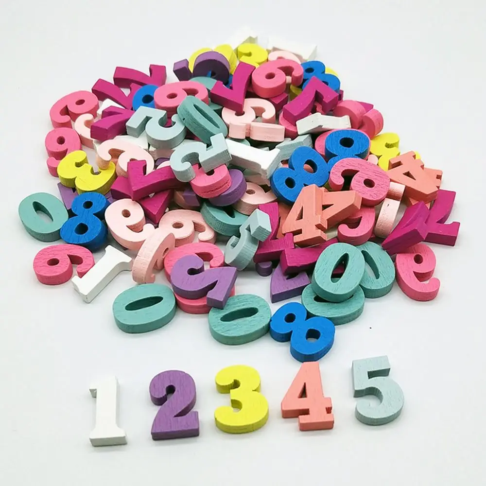 

100Pcs/set Mixed English Wooden Letters Numbers DIY Colorful Craft Hot Sale Home Decoration Gifts for Rome 15mm