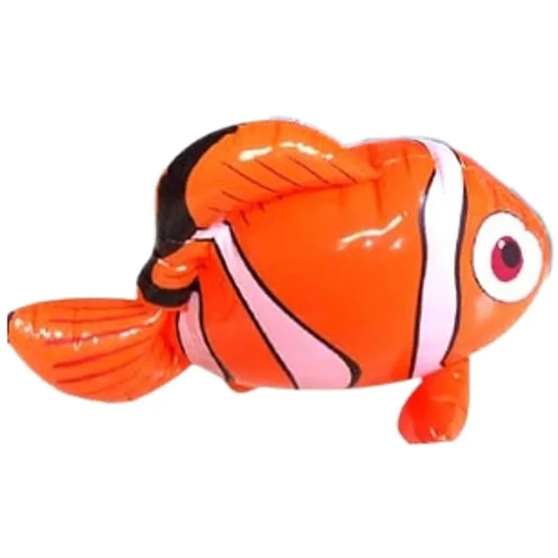 Child Inflatable Clown Fish Decorative Marine Animal Shape Bathing Water Toys Pvc The Kindergarten Toy New Baby Fun Gifts 2021 30 43cm sticky jersey sports vest affixed ball children kindergarten throw stick target game props training equipment 2021