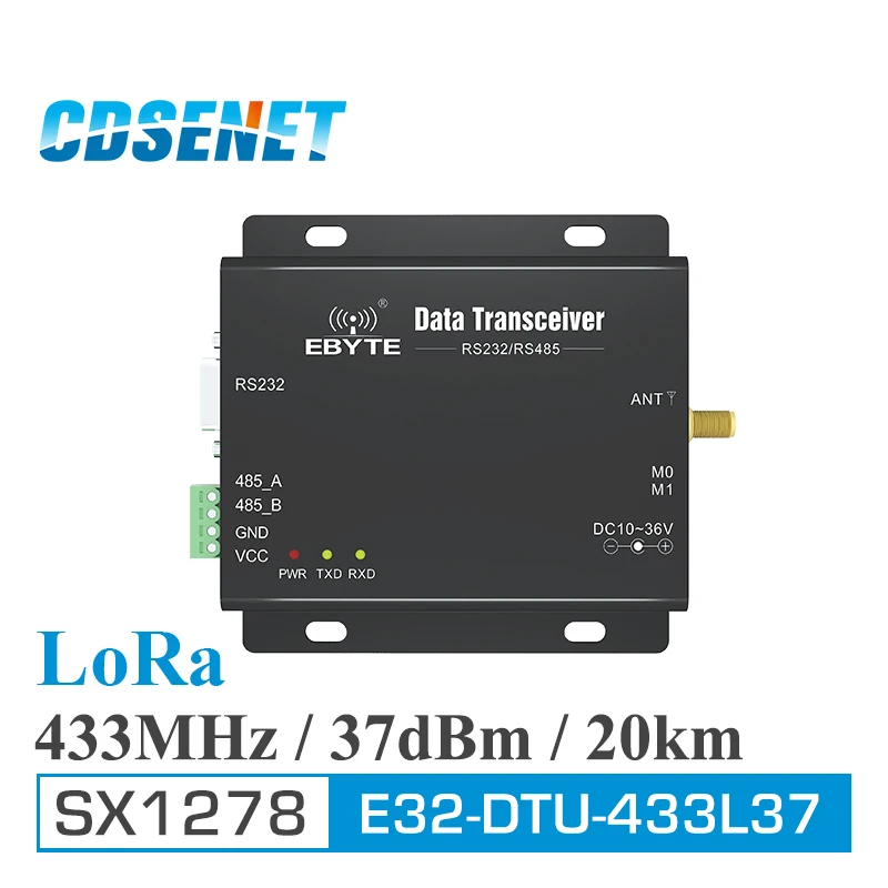 LoRa SX1278 433 мгц дальность 5 Вт приемопередатчик приемник 37dBm 20 км CDSENET E32-DTU-433L37 RS232 RS485 433 МГц wifi Серийный порт LoRa SX1278 433 мгц дальность 5 Вт приемопередатчик приемник 37dBm 20 км CDSENET E32-DTU-433L37 RS232 RS485 433 МГц wifi Серийный порт