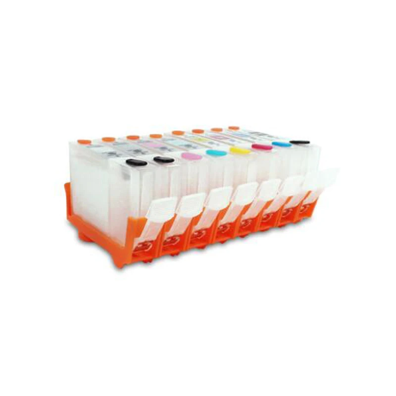 

vilaxh CLI-42 BCI-43 Refillable ink cartridges,8 colors(C M Y BK LGY PC PM GY) For Canon PRO-100 with One Time Chips