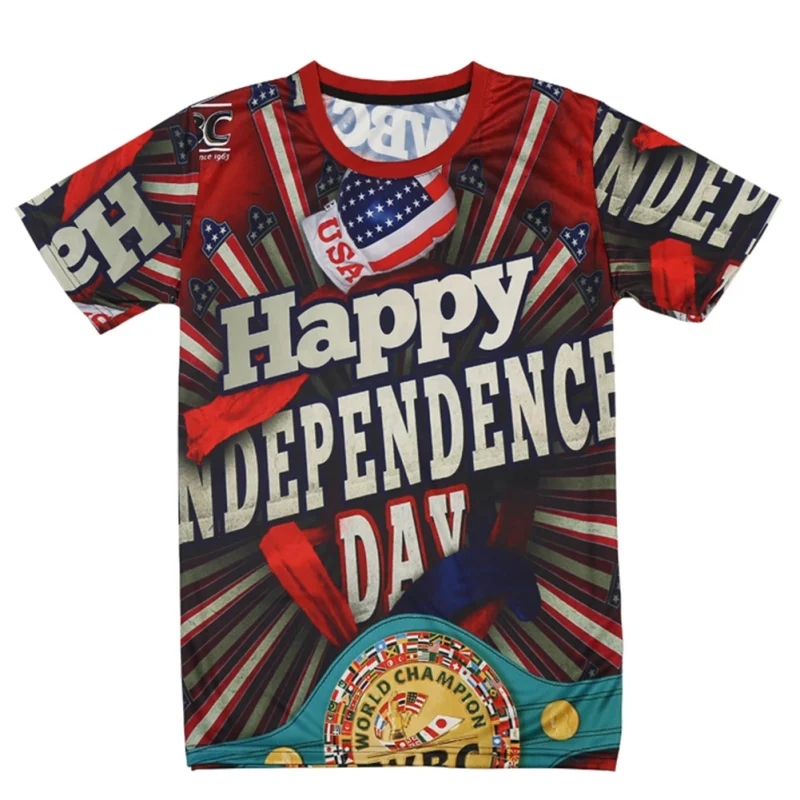 

USA Independence Day Pattern Sports Shirt Quick Dry Compression Flexible Gym Fitness Running Outdoor O Neck Tops T Shirt