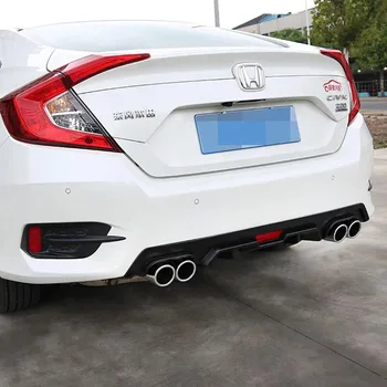 

auto spare part For Honda Civic X10 rear bumper difuser Turbulence baffle black abd Silver 4 exhaust pipe refit PPtexture