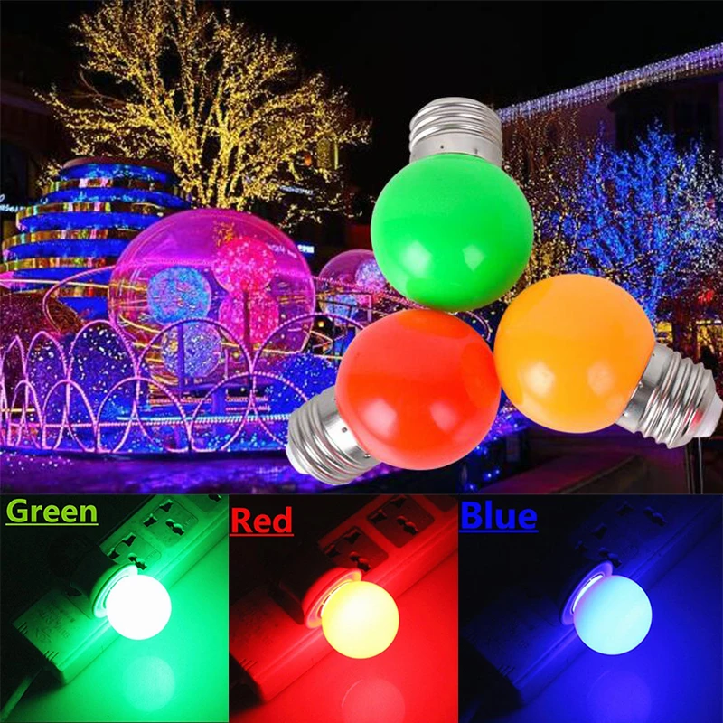 

1W 3W E27 LED RGB LED Light Bulb G45 220V LED Light SMD 2835 Lamparas Led Bulbs Colorful bulb Light flashlight