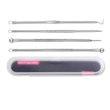 4 шт. нержавеющая акне для лица, акне, новинка, Удаление прыщей, угрей, анти-Комедо, набор черных точек для лица, красота, уход за кожей, инструменты