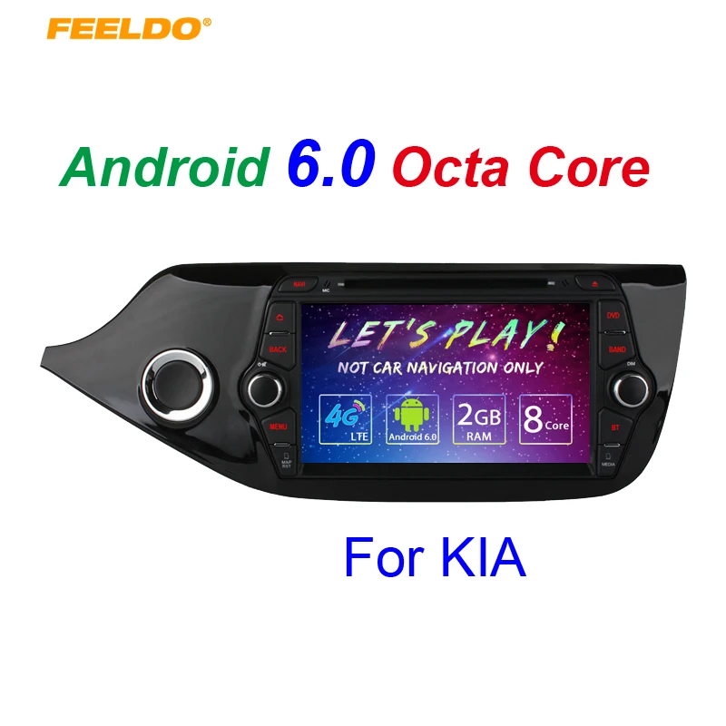 FEELDO 8 дюймов Android 6 0 (64 бит) DDR3 2G/32G/4G LTE Восьмиядерный автомобильный DVD GPS радио