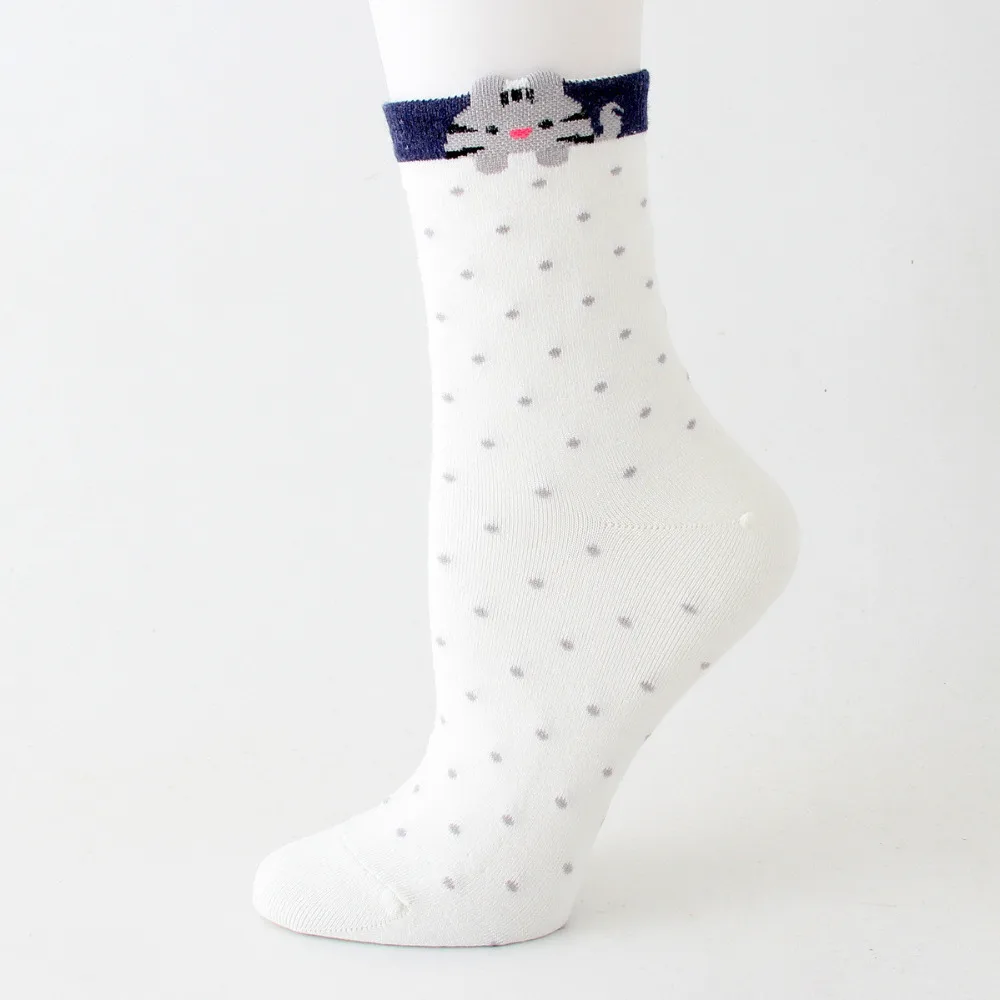 Мягкие женские носки хлопковые носки с принтом кота и животного женские зимние носки Молодежный стиль милые носки Meias Chaussette Sokken Soxs
