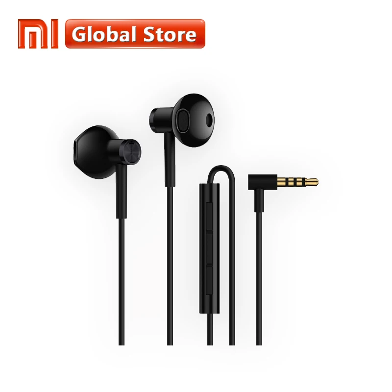 Оригинальные Xiaomi mi наушники-вкладыши с двойными блоками c проводное управление