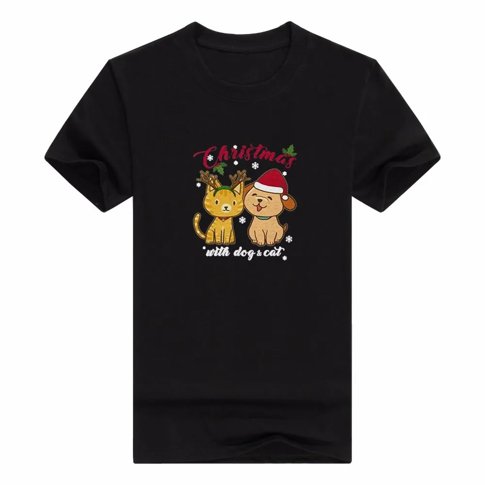 Christmas With Dog Cat Gildan - Pullover Men's T-Shirt | Мужская одежда