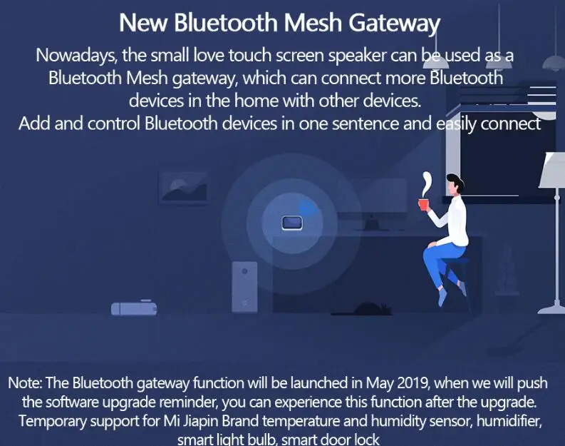 Xiaomi AI Сенсорный экран bluetooth WIFI динамик умная функция голосового управления Ai Динамик s