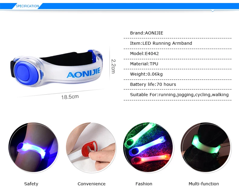 Excellent AONIJIE E4042 Night Running LED Safety Light Lamp Armband Reflective Bracelet For Runner Jogger Dog Collar Bicycle Rider 0 Excellent AONIJIE E4042 Night Running LED Safety Light Lamp Armband Reflective Bracelet For Runner Jogger Dog Collar Bicycle Rider 0