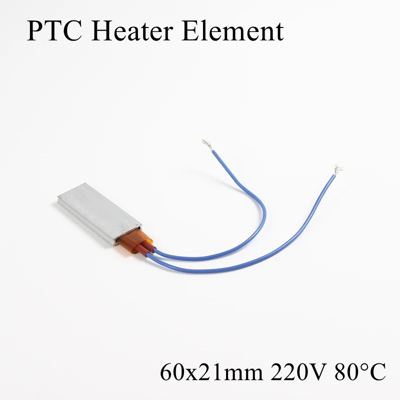 60x21 мм 220 в 80 градусов Цельсия Алюминиевый PTC нагревательный элемент постоянный термостат термистор Датчик нагрева воздуха с оболочкой 60*21 мм