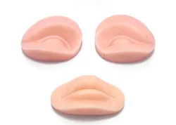 5 Sets 3D Permanent Makeup Practice Skin Replacement Parts Training Mannequin Head For Tattoo Practice Skin