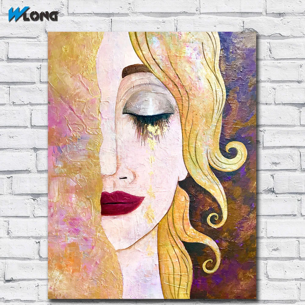 Wlong домашний декор настенное искусство Love Tear Klimt картина маслом на холсте картины