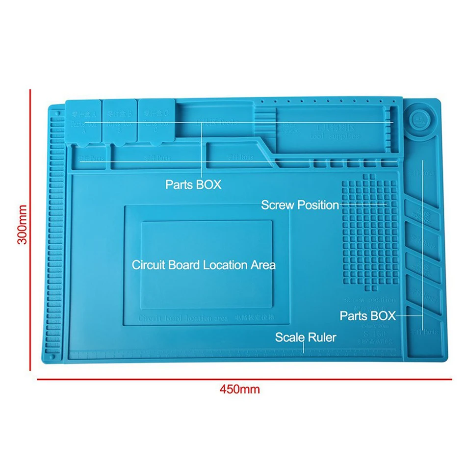 Антистатическая теплоизоляция рабочий коврик паяльная станция Железный телефон компьютер ремонт коврик Магнитный термостойкий BGA изолятор платформа
